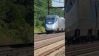 Amtrak Acela 2155 Flying By Eddington With A Horn Salute shorts [upl. by Aspa]