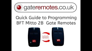 How to program a BFT Mitto 2B gate remote fob [upl. by Sidran]