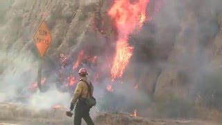 quotStation Firequot Brush Fire  Compilation  LA County  August 2830 2009 [upl. by Bergstrom]