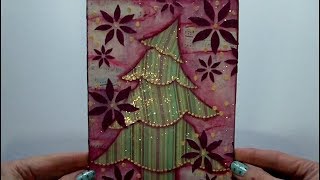 Mixed Media Canvas  Christmas Tree [upl. by Aseret545]