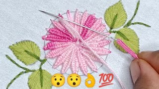 Most viral floral embroidery designsEmbroidery on pillow very easy😯 [upl. by Iur]