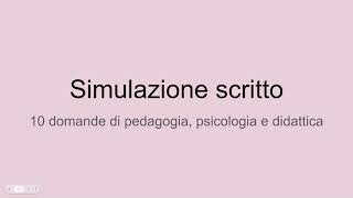 Simulazione prova scritta 24 cfu  Concorso docenti [upl. by Xila25]