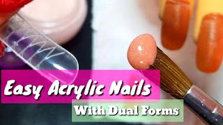 Easiest Way To Do Acrylic Nails  FOR BEGINNERS  Acrylic Nails Using Dual Forms [upl. by Tena666]