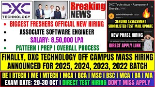 Finally DXC Technology Mass Hiring Announced  OFF Campus Drive For 2025  2024  2023  2022 Batch [upl. by Hinda343]