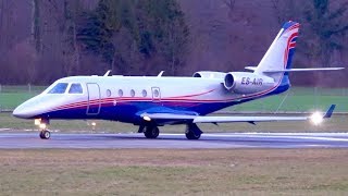 Great Looking Gulfstream G150 ESAIR TakeOff at Bern [upl. by Namara]