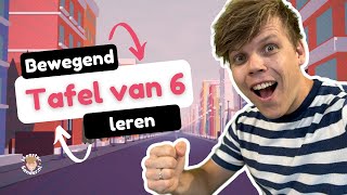 Tafels oefenen  Tafel van 6  Bewegend leren met Meester Sander [upl. by Teleya]