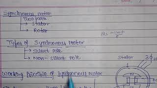 Unit 4 Synchronous motorTypesWorking principleStarting Methods of Synchronous motorApplications [upl. by Lorenzo921]