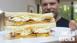 BACON AND EGGMAYO SANDWICH  Gregs Kitchen [upl. by Barbette]