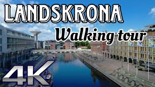 Landskrona Walking Tour 4k  Main street for shopping food and drinks [upl. by Trofmoc338]