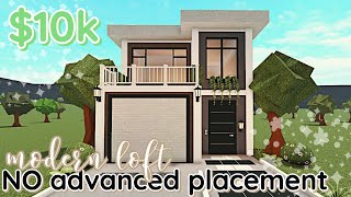 NO ADVANCED PLACEMENT 10k Bloxburg Modern Loft Exterior House Build 2 Story [upl. by Attennot]