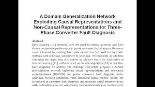 A Domain Generalization Network Exploiting Causal Representations and Non Causal Representations for [upl. by Nylsor]