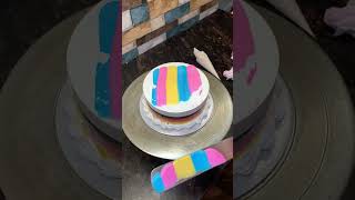 Rainbow 🌈 Vanilla Cake World Beautiful Design cakedesign cakedecoration shortfeed ytshorts [upl. by Nuris928]