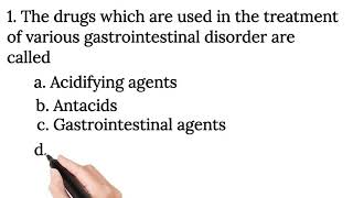 MCQs on Gastrointestinal agents inorganic pharmaceutical chemistry [upl. by Guenna]