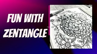 Let’s draw a zentangle inspired flower drawing drawing zentangleinspired [upl. by Yssej]