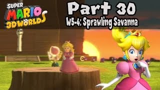 Super Mario 3D World  Part 30 World 54 quotSprawling Savannaquot 100 Walkthrough [upl. by Nailimixam707]