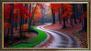 Autumn Art Screensaver for TV  Framed Art on YouTube  Framed Nature Background for TV [upl. by Phineas]