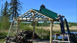 Building a Log Gazebo at Big Bar Lake [upl. by Draillih6]