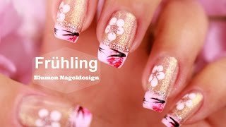 Einfaches Nageldesign Blumen für Anfänger inspiriert von Frühling  Easy flower nail art spring [upl. by Hobey]