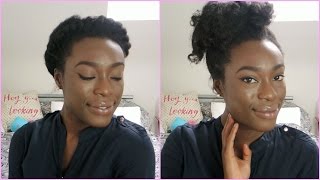 TUTO COIFFURE  Couronne de twists VS Curly Puff cheveux naturels bouclés ou lisses [upl. by Bernette]