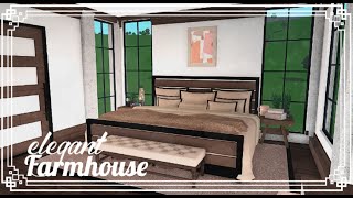 Bloxburg  Elegant Farmhouse  PART 33  No Large Plot  House Build [upl. by Esinnej]