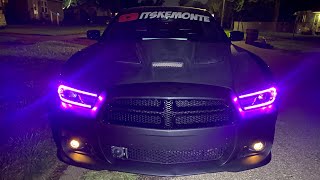 Installing the RGB VLAND headlights for the 201114 Dodge Charger SXT RT SRT8 [upl. by Gussie]