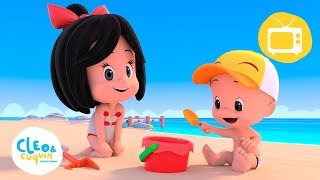 Un Día en la Playa Nuevos episodios y canciones infantiles de Cleo y Cuquín  Familia Telerín [upl. by Enaujed142]