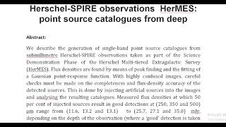 HerMES point source catalogues from deep Herschel SPIRE observations [upl. by Adnot559]