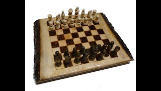 Wooden pyrography Heres how to make a pyrographed wooden chessboard We use a wood pyrograph [upl. by Palumbo]