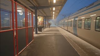 Sweden Stockholm train ride from Rotebro to Arlanda Airport 1X elevator [upl. by Nalek]