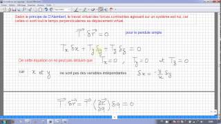 23 formalisme de Lagrange travail virtuel et force généralisée [upl. by Leimad]
