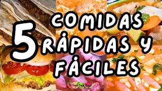 ✅5 COMIDAS RÁPIDAS Y FÁCILES parati mihogardulcehogar recetas comidasrapidasyfacilesdehacer [upl. by Flan]