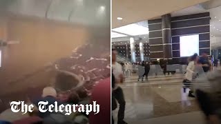 Eyewitness footage inside concert hall during attack  Moscow shooting [upl. by Oiram597]