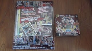 YT PREMIERE topps SLAM ATTAX WWE SUPERSTARS trading cards STARTER PACK amp BOOSTER BOX opening [upl. by Leopoldeen]