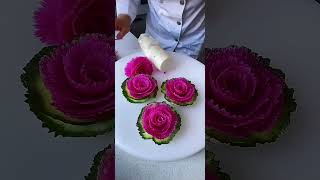 How making flower with vegetable and fruit cutting tips and tricks knife skills [upl. by Veriee]