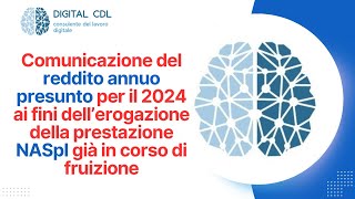 NASPI Comunicazione del reddito presunto per il 2024 entro il 31 gennaio [upl. by Baalbeer]