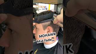 MOHAWK mohawk midfade haircut barbearia barbershop highfade [upl. by Rafter]