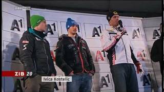 Kostelic vs Hirscher Kitzbühel Zagreb 2012 Versöhnung [upl. by Gosney]