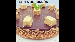 Receta TARTA de Turrón con Chocolate y Almendras [upl. by Catharine760]