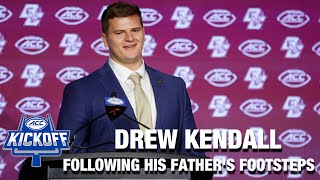 Boston Colleges Drew Kendall Following In His Fathers Footsteps [upl. by Asyar]