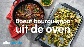 Boeuf bourguignon met geroosterde spruitjes  Recept  Allerhande [upl. by Edualcnaej]