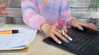 ASMR Paper amp Typing Sounds • Data Entry • Home Office Ambiance [upl. by Eynenihc972]