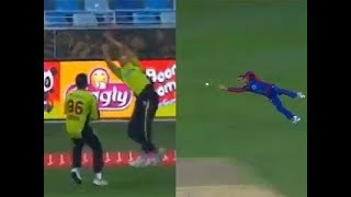 Shaheen Shah Afridi and Joe Denly Superb Catches  Karachi vs Lahore  Match 8  PSL 3 [upl. by Frederic78]