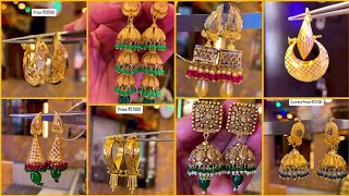 Gold Jhumka Design 2024 🍁  Gold Bali Design 💫  Gold Earrings Collection 😍 [upl. by Aicital]