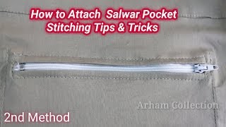 How to Attach Salwar pocket Easy and Simple Step by Step [upl. by Luap]