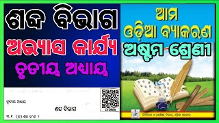 class 8 odia grammar chapter 3 question answer sabda bibhaga odia medium [upl. by Ahsienek]