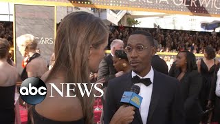 Best original song nominees talk Mighty River on the Oscars red carpet [upl. by Aelc]