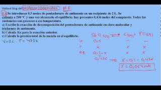 Selectividad química Madrid junio 2012 Equilibrio 5A [upl. by Dorren380]