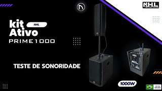 Teste audio sonoridade Kit Ativo Coluna Slim  Sub 10quot Prime1000 Bluetooth [upl. by Jaffe]