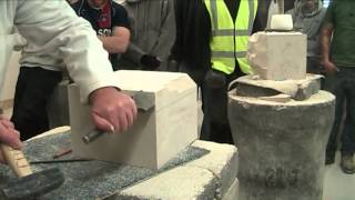 Stonemason lecturer Ray Sumner chamfer demo [upl. by Adrianna]