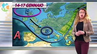 Tendenza meteo 1417 gennaio piogge e neve sullItalia [upl. by Roon]